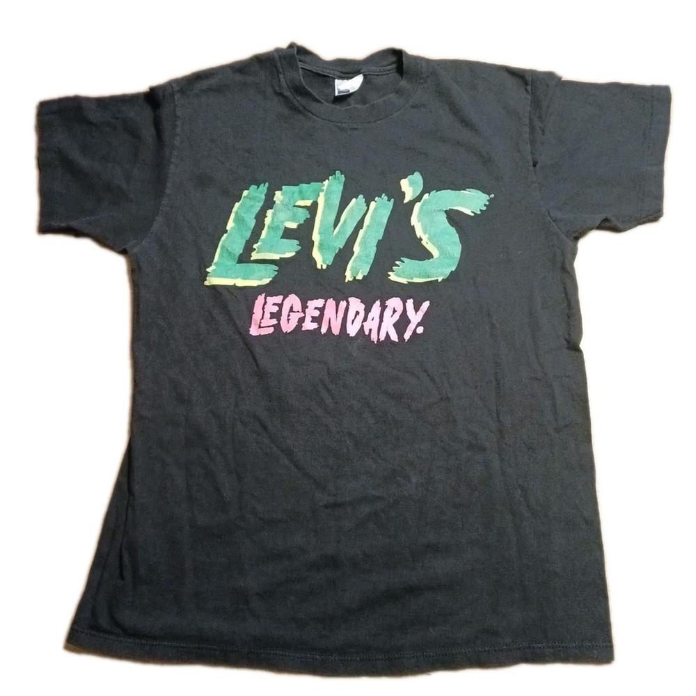 Levi's Black Graffiti Single Stitch Shirt Large Vintage